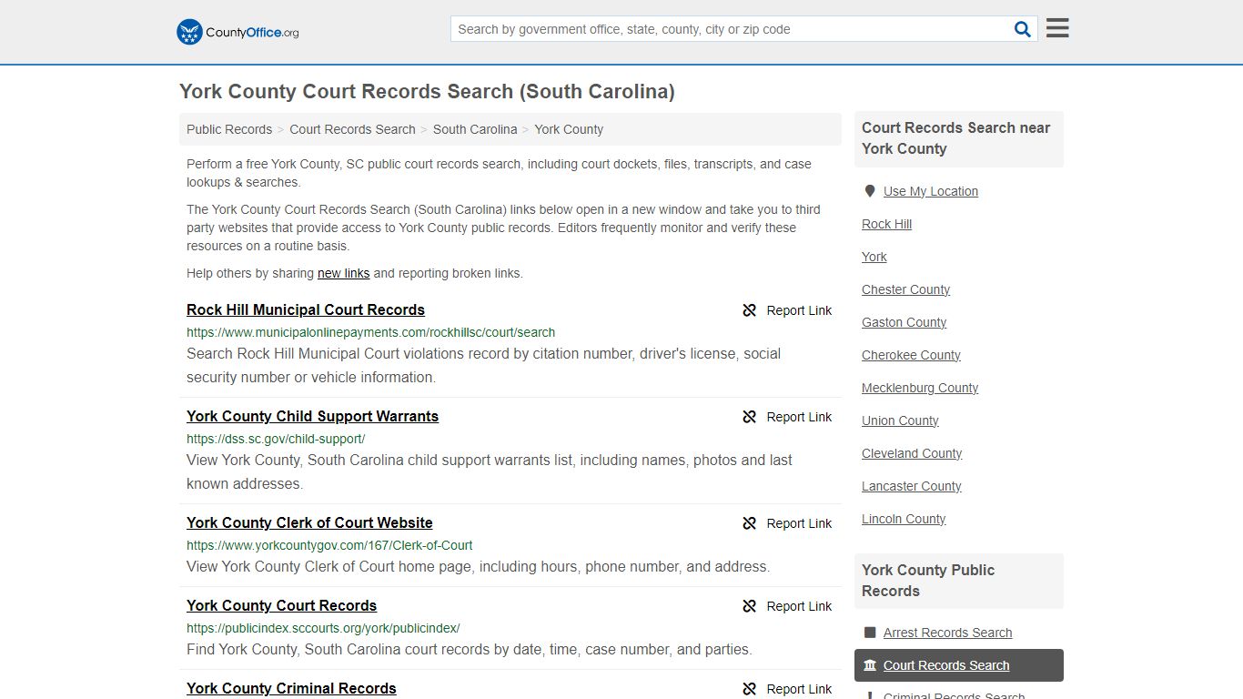 Court Records Search - York County, SC (Adoptions, Criminal, Child ...