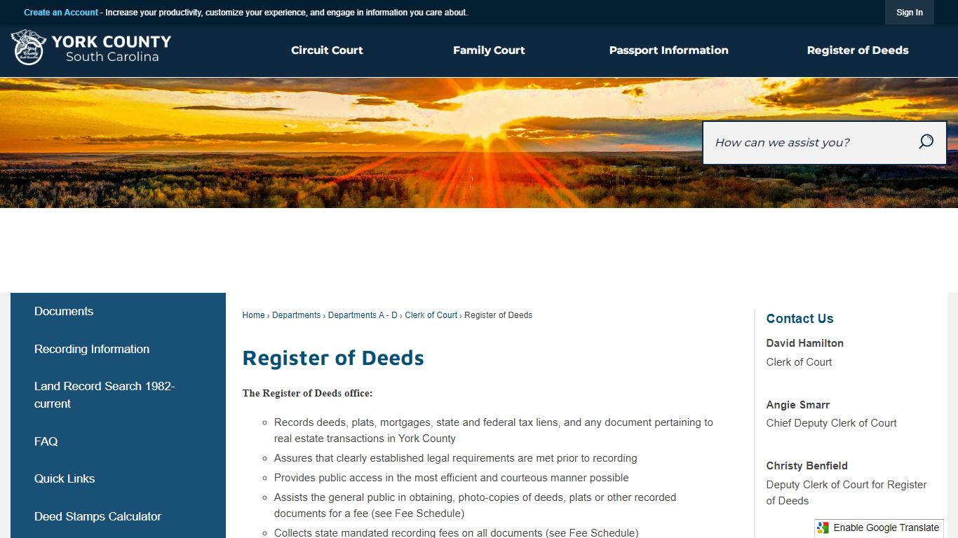 Register of Deeds | York, SC - York County Gov